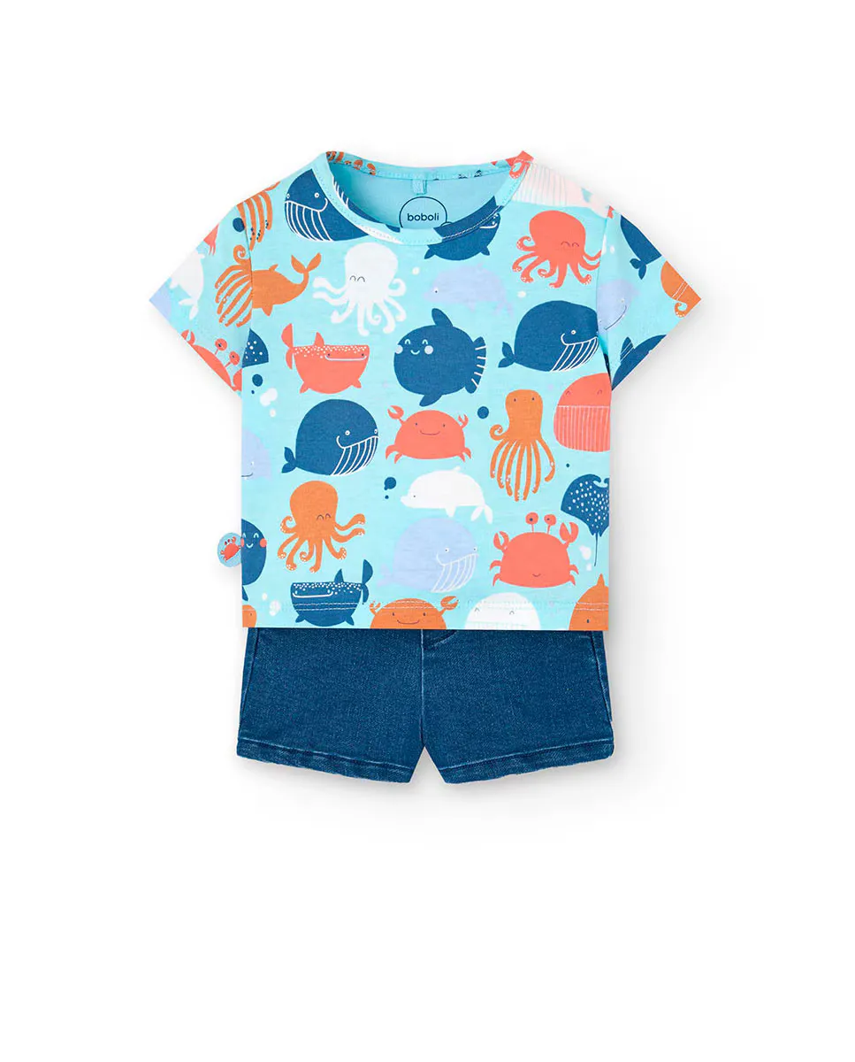 Комплект из футболки с принтом и шорт для мальчика Boboli, цвет Verde Agua
Комплект из футболки с принтом и шорт для мальчика Boboli, цвет Verde Agua