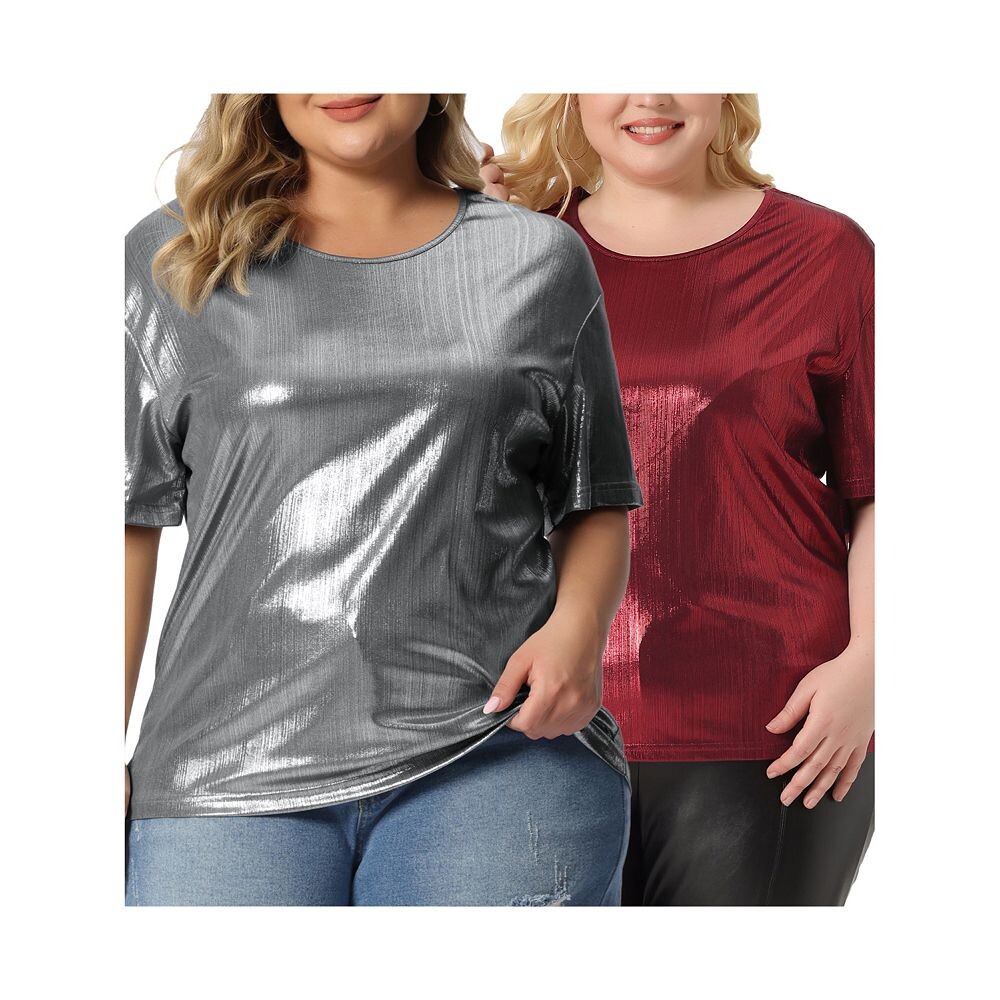 Женские футболки больших размеров с металлическим круглым вырезом и короткими рукавами, блузки, футболки Agnes Orinda, цвет Silver Burgundy
Женские футболки больших размеров с металлическим круглым вырезом и короткими рукавами, блузки, футболки Agnes Orinda, цвет Silver Burgundy