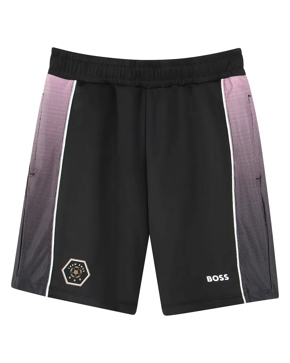 Шорты-бермуды для мальчиков с контрастными боковыми полосками BOSS Kidswear, чёрный
Шорты-бермуды для мальчиков с контрастными боковыми полосками BOSS Kidswear, чёрный