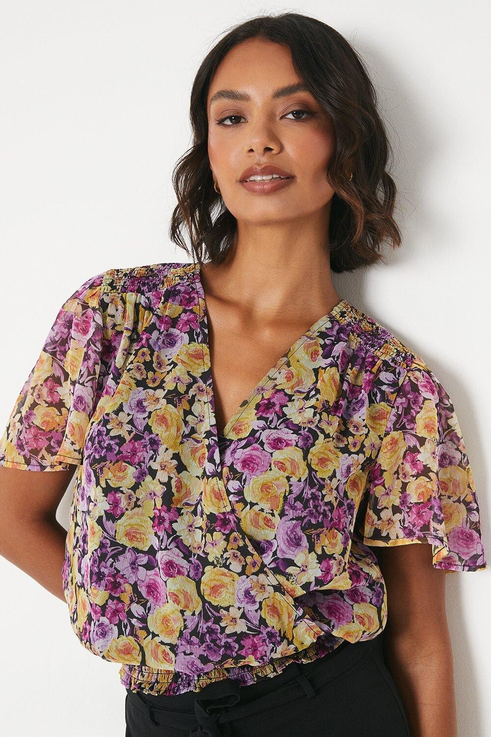 Высокая шифоновая блузка с запахом и цветочным принтом Dorothy Perkins, мультиколор
Высокая шифоновая блузка с запахом и цветочным принтом Dorothy Perkins, мультиколор