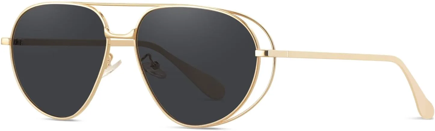 Солнцезащитные очки-авиаторы YDAOWKN в стиле ретро, золотистые, для женщин и мужчин, модные металлические солнцезащитные очки-авиаторы, Gold Frame Grey Lens
Солнцезащитные очки-авиаторы YDAOWKN в стиле ретро, золотистые, для женщин и мужчин, модные металлические солнцезащитные очки-авиаторы, Gold Frame Grey Lens