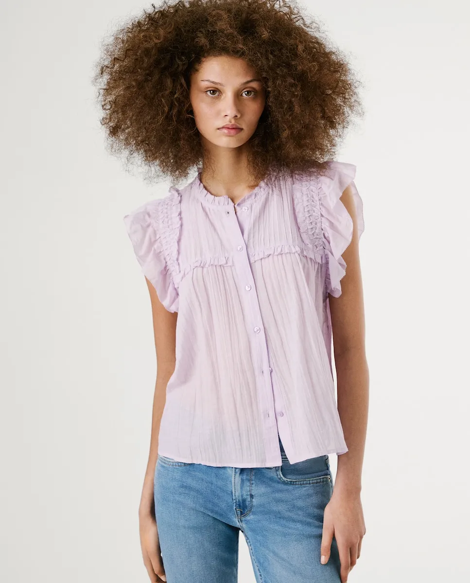 Женская блузка с рукавом бабочкой Pepe Jeans, сиреневый
Женская блузка с рукавом бабочкой Pepe Jeans, сиреневый