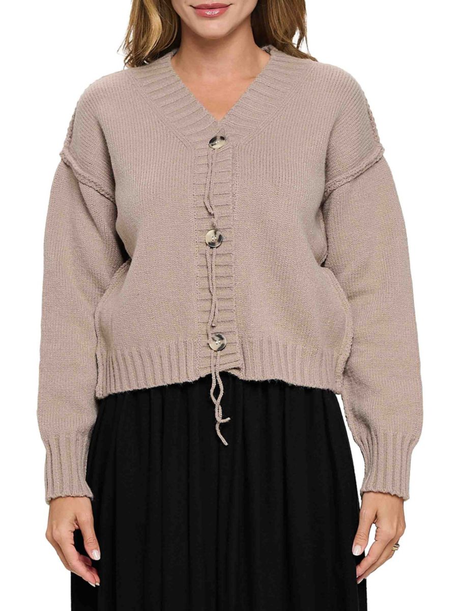 Кардиган с ребристой отделкой Renee C., серо-коричневый
Кардиган с ребристой отделкой Renee C., серо-коричневый