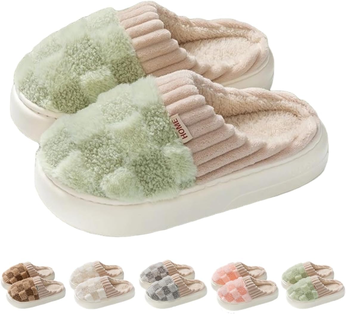 Домашние тапочки в клетку для женщин и мужчин, плюшевые теплые пушистые тапочки Flyffy, тапочки для дома, на мягкой подошве Vttdb, зеленый
Домашние тапочки в клетку для женщин и мужчин, плюшевые теплые пушистые тапочки Flyffy, тапочки для дома, на мягкой подошве Vttdb, зеленый