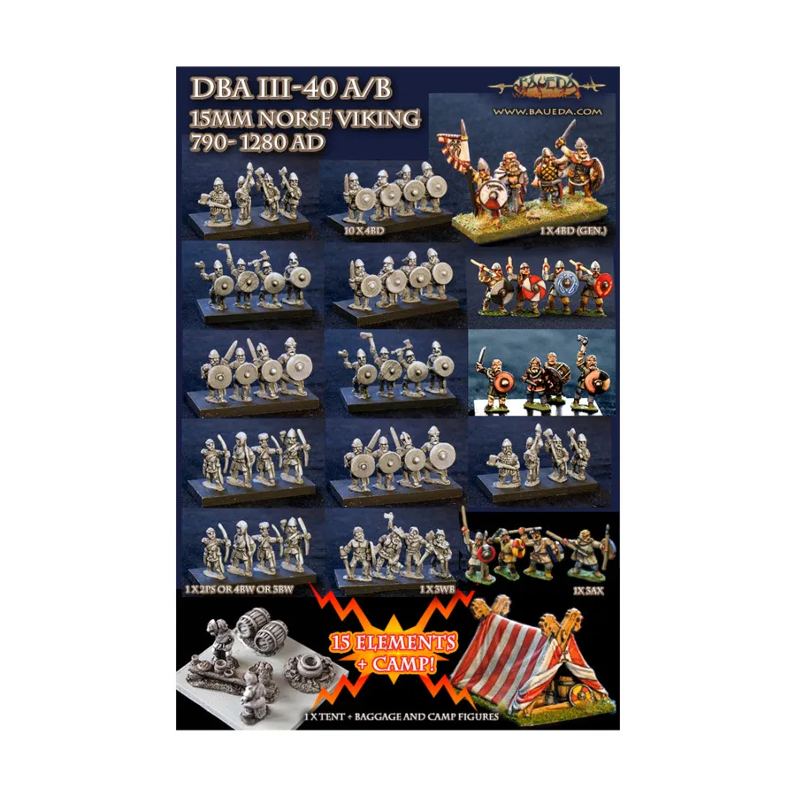 Набор армии скандинавских викингов, Historical Miniatures - Norse (15mm) (Baueda)
Набор армии скандинавских викингов, Historical Miniatures - Norse (15mm) (Baueda)
