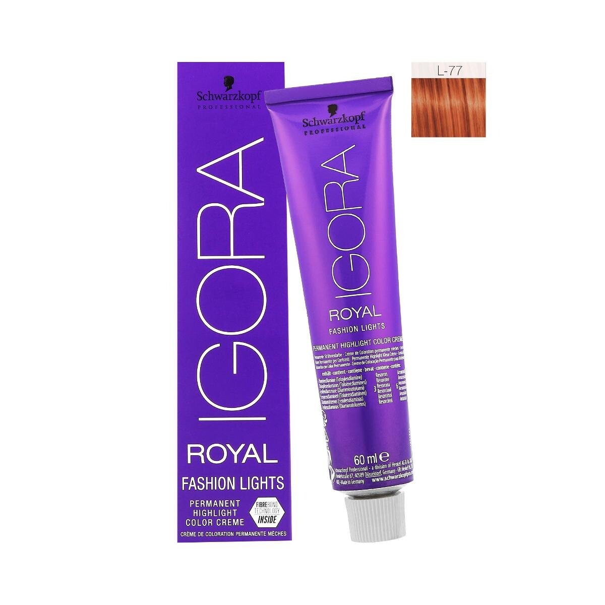 Schwarzkopf Professional, Igora Royal Fashion Lights, Краска для волос (L-77 FIBREBOND), 60 мл
Schwarzkopf Professional, Igora Royal Fashion Lights, Краска для волос (L-77 FIBREBOND), 60 мл