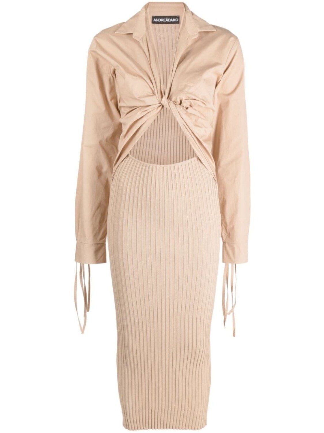 ANDREĀDAMO платье миди в рубчик с эффектом градиента, нейтральный цвет
ANDREĀDAMO платье миди в рубчик с эффектом градиента, нейтральный цвет