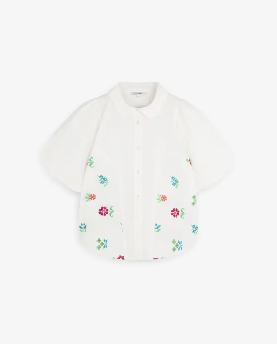 Женская хлопковая рубашка с рукавами-фонариками Scalpers, белый
Женская хлопковая рубашка с рукавами-фонариками Scalpers, белый