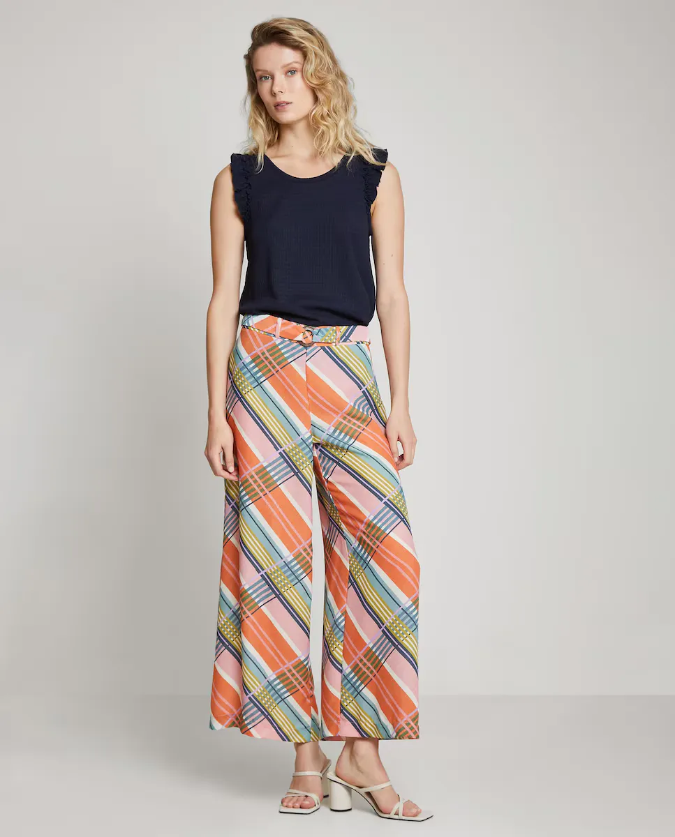 Женские широкие брюки с завышенной талией и принтом Trucco, мультиколор
Женские широкие брюки с завышенной талией и принтом Trucco, мультиколор