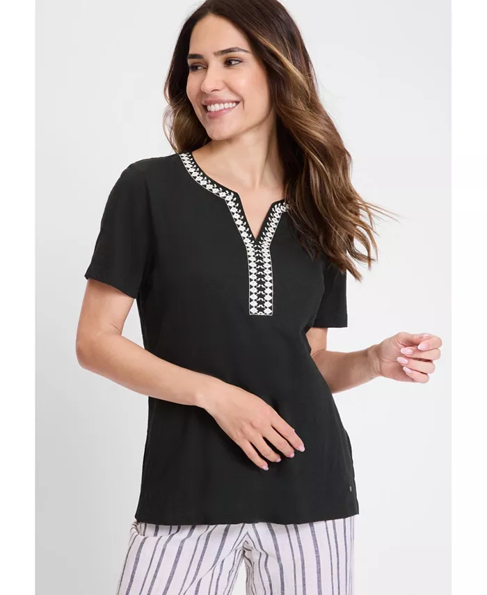 Женская футболка с вышитой отделкой Olsen, черный
Женская футболка с вышитой отделкой Olsen, черный