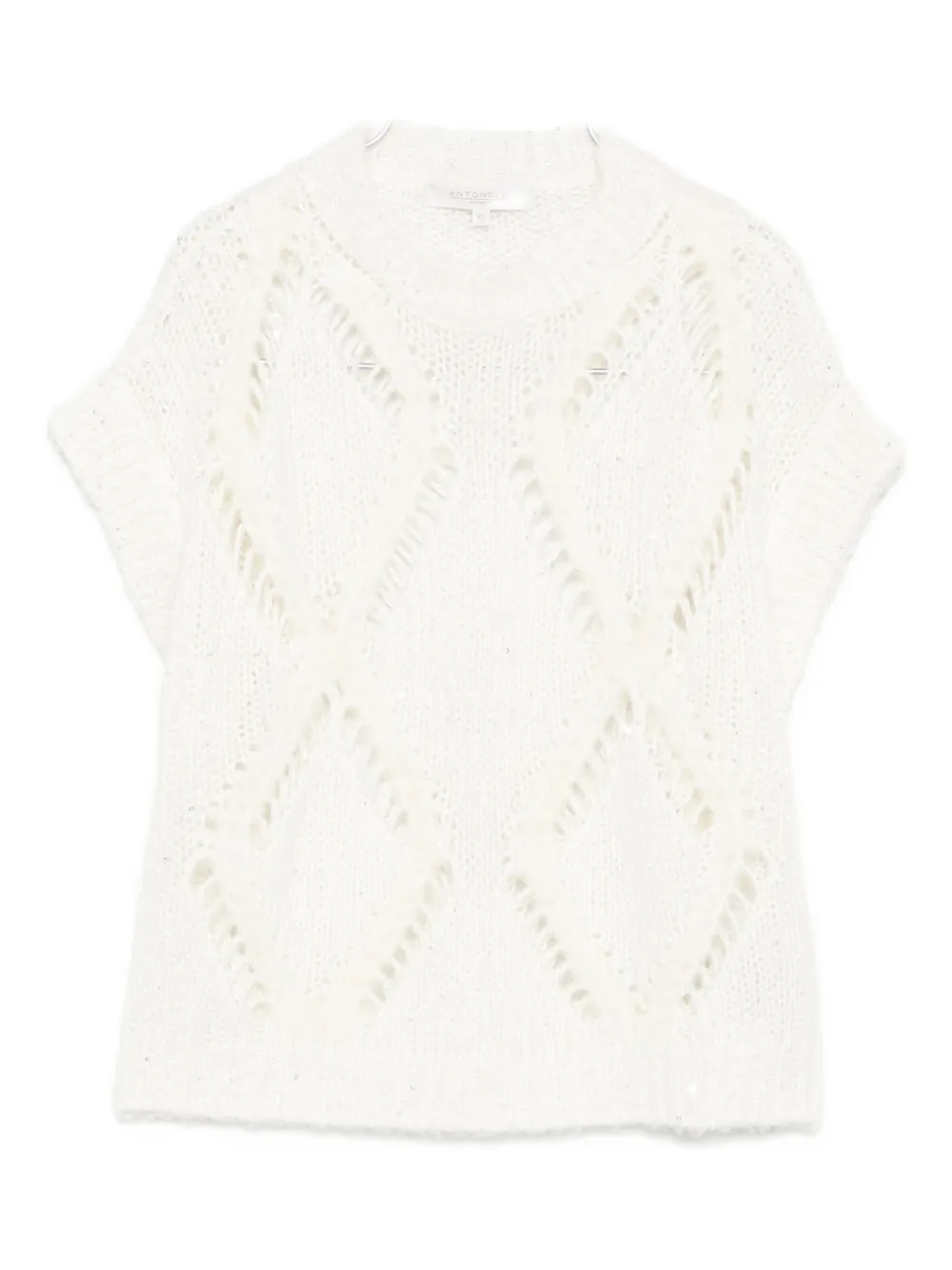 Вязаный топ с ромбовидным узором Antonelli, белый
Вязаный топ с ромбовидным узором Antonelli, белый