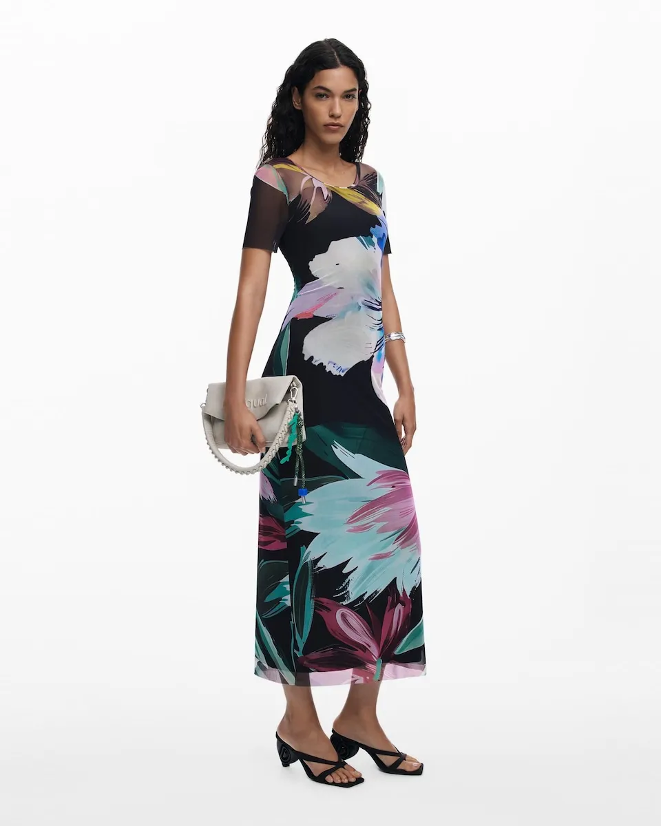 Приталенное платье с акварельными цветами Desigual, черный
Приталенное платье с акварельными цветами Desigual, черный