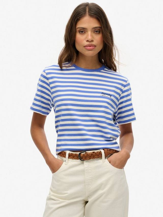 Футболка из чистого органического хлопка в полоску country club Superdry, синий 
Футболка из чистого органического хлопка в полоску country club Superdry, синий