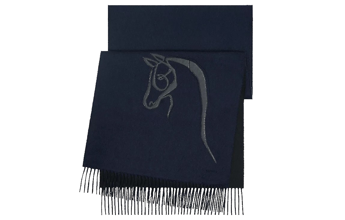 HERMES Шерстяной шарф мужской, Ocean Blue/Black
HERMES Шерстяной шарф мужской, Ocean Blue/Black