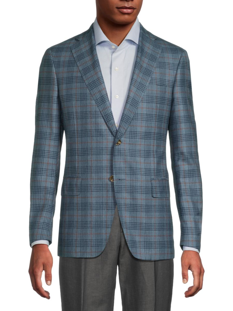 Спортивное пальто современного кроя из шерсти в клетку с двумя пуговицами Samuelsohn, зеленый
Спортивное пальто современного кроя из шерсти в клетку с двумя пуговицами Samuelsohn, зеленый