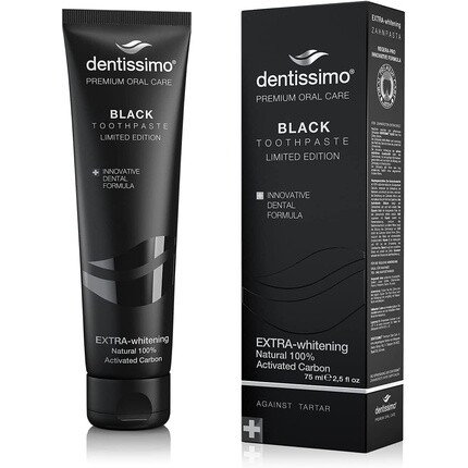 Черная зубная паста премиум-класса Extra Whitening 75 мл, Dentissimo
Черная зубная паста премиум-класса Extra Whitening 75 мл, Dentissimo