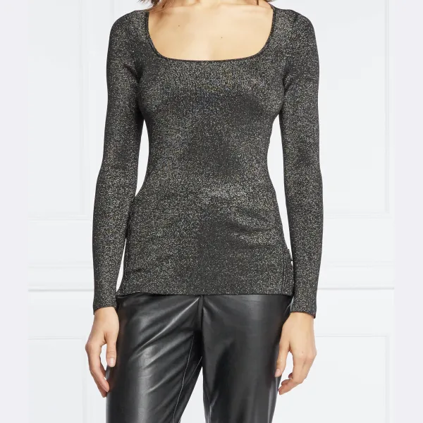 Облегающая блузка с люрексом Calvin Klein, черный 
Облегающая блузка с люрексом Calvin Klein, черный