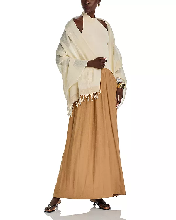 Хлопковый шарф в полоску с каймой Vince, белый
Хлопковый шарф в полоску с каймой Vince, белый