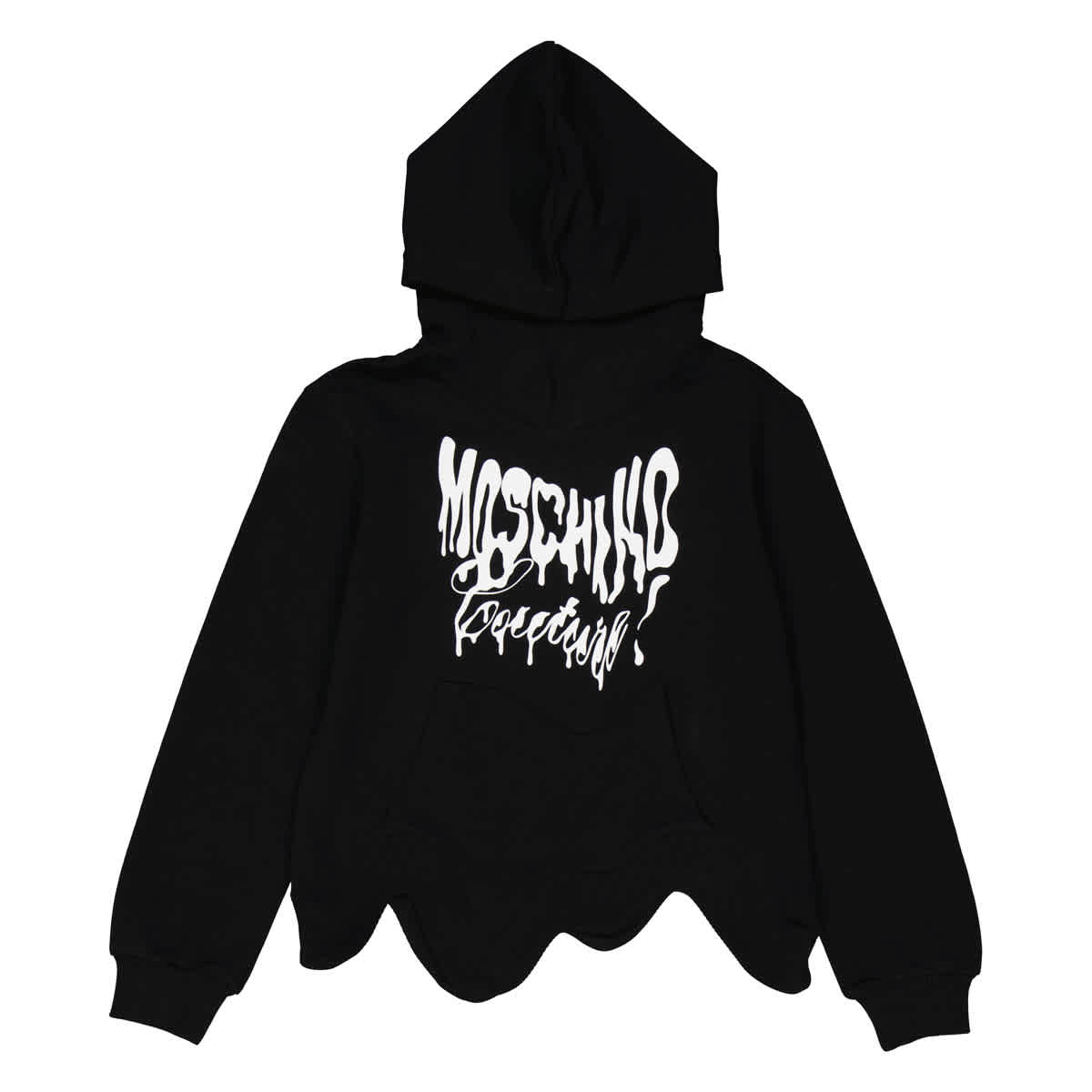 Moschino Kids Логотип Асимметричный худи, черный
Moschino Kids Логотип Асимметричный худи, черный