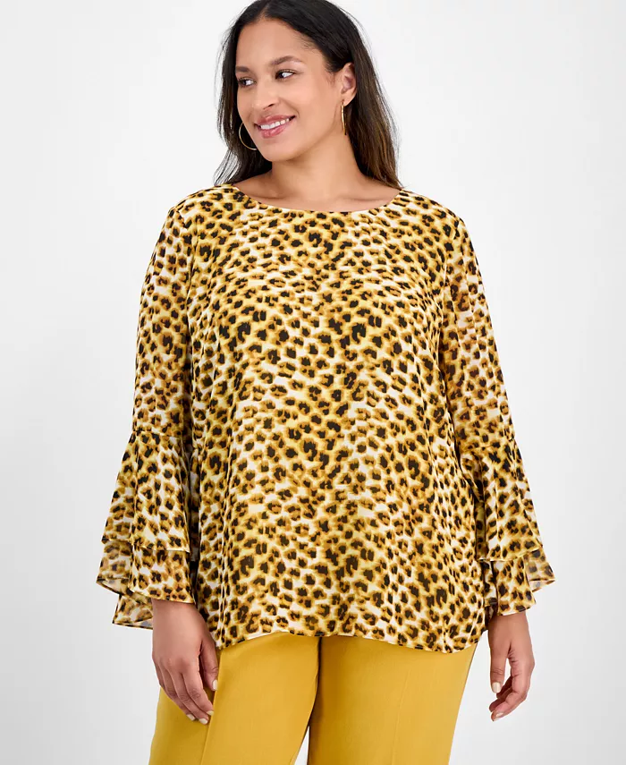 Блузка больших размеров с многоярусными рукавами и оборками Kasper, белый
Блузка больших размеров с многоярусными рукавами и оборками Kasper, белый