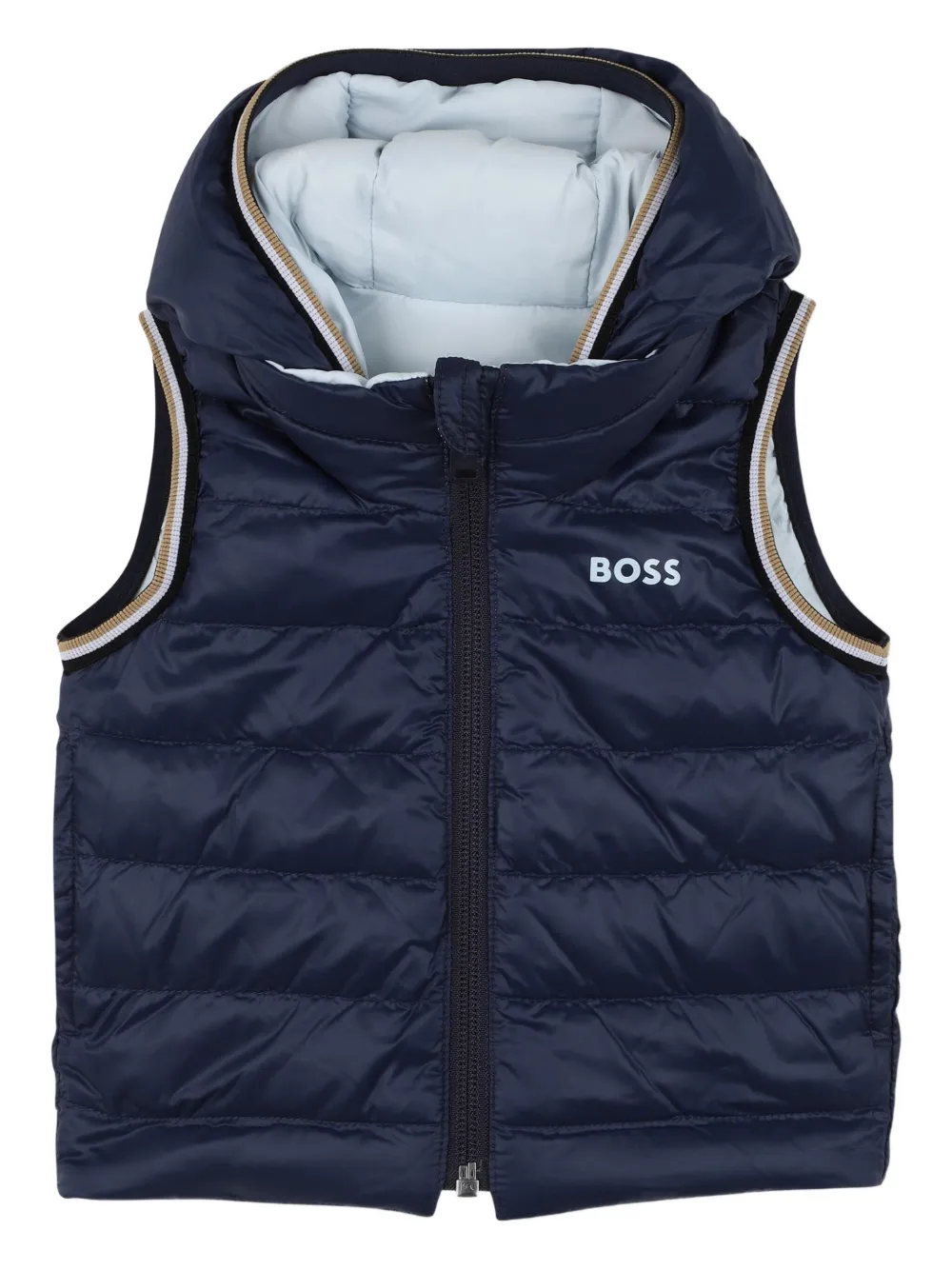 Дутый жилет с капюшоном BOSS Kidswear, синий
Дутый жилет с капюшоном BOSS Kidswear, синий