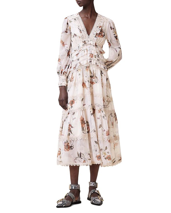 Платье миди с цветочным принтом Zora ALLSAINTS, белый
Платье миди с цветочным принтом Zora ALLSAINTS, белый