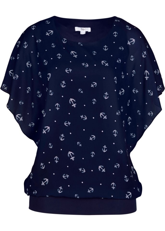 Блуза из жоржета с короткими рукавами Bpc Bonprix Collection, синий
Блуза из жоржета с короткими рукавами Bpc Bonprix Collection, синий