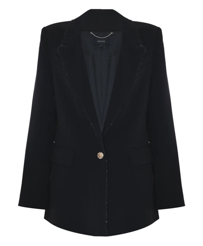 Элегантный однобортный пиджак с профильной деталью Kocca, черный
Элегантный однобортный пиджак с профильной деталью Kocca, черный