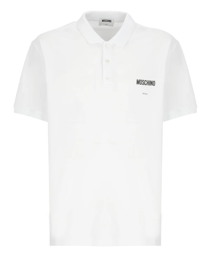Белая рубашка-поло с логотипом Moschino, белый
Белая рубашка-поло с логотипом Moschino, белый