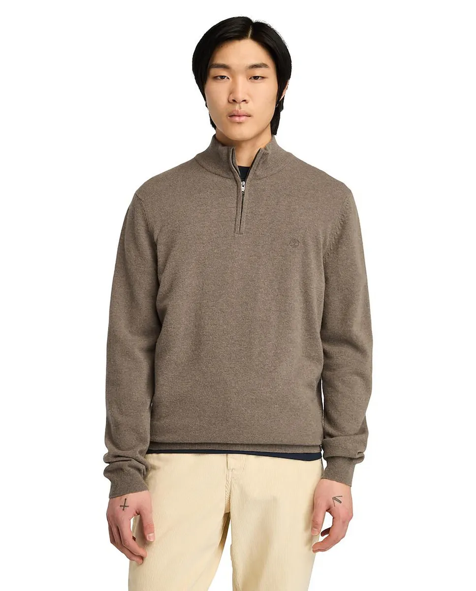 Мужской джемпер из мериносовой шерсти с полу-молнией Timberland, светло-коричневый
Мужской джемпер из мериносовой шерсти с полу-молнией Timberland, светло-коричневый