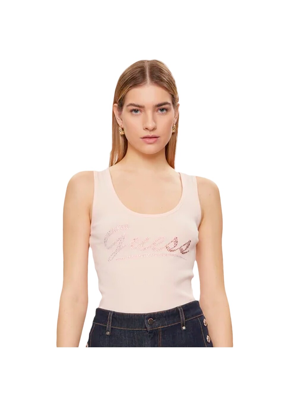 Топ со стразами Guess, розовый
Топ со стразами Guess, розовый