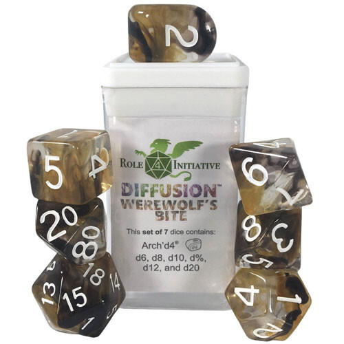 Аксессуары Role 4 Initiative R4I Dice w/ Arch'd4: Diffusion - Werewolf's Bite w/ White (7)
Аксессуары Role 4 Initiative R4I Dice w/ Arch'd4: Diffusion - Werewolf's Bite w/ White (7)