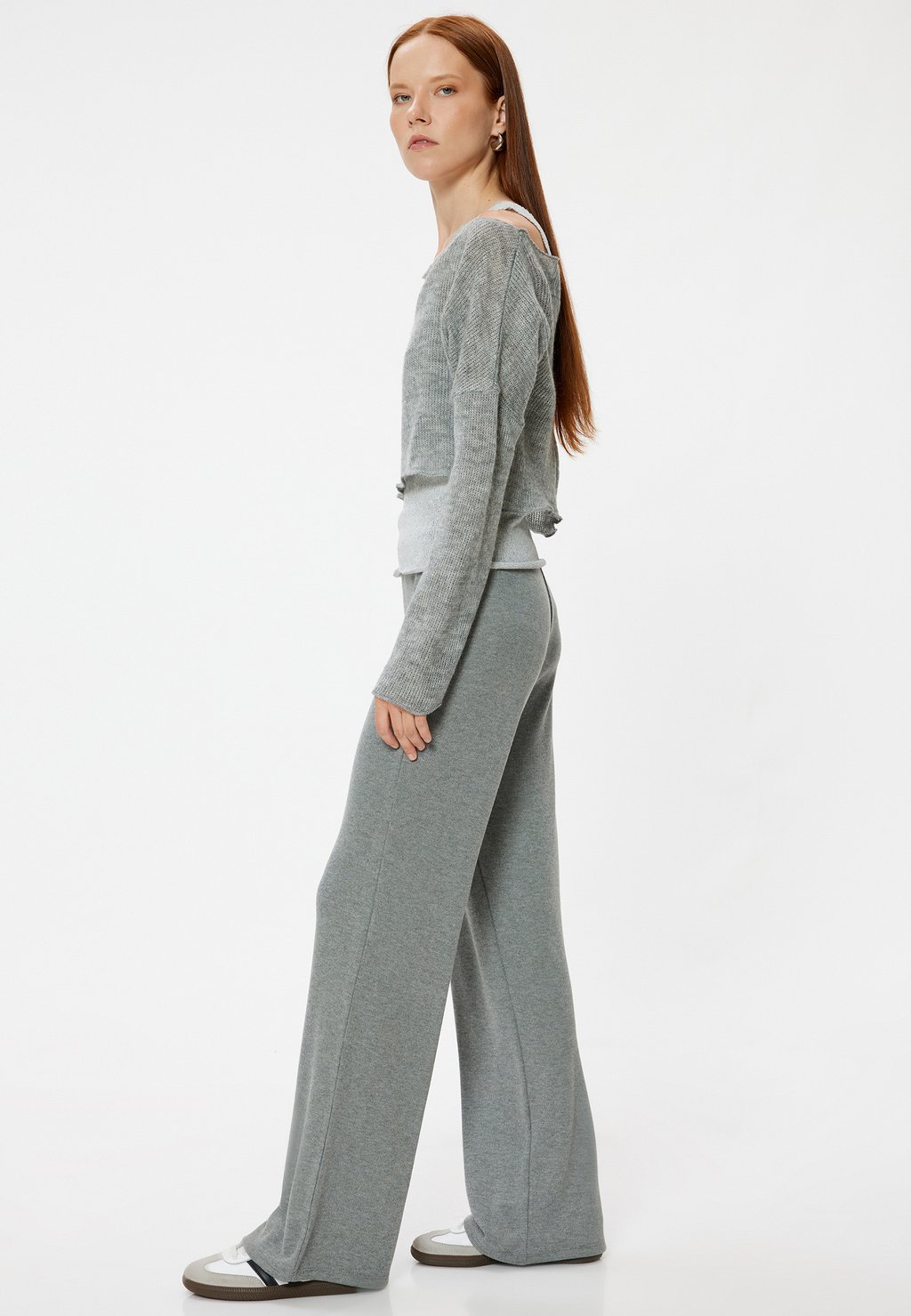 Брюки WIDE LEG Koton, серый 
Брюки WIDE LEG Koton, серый