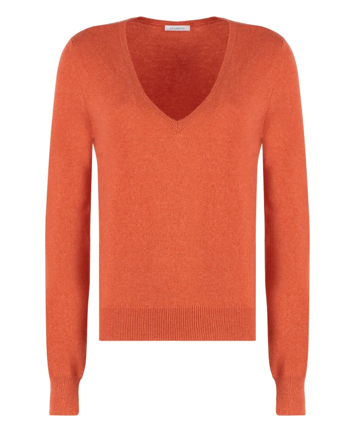 Кашемировый свитер в рубчик Malo, оранжевый
Кашемировый свитер в рубчик Malo, оранжевый