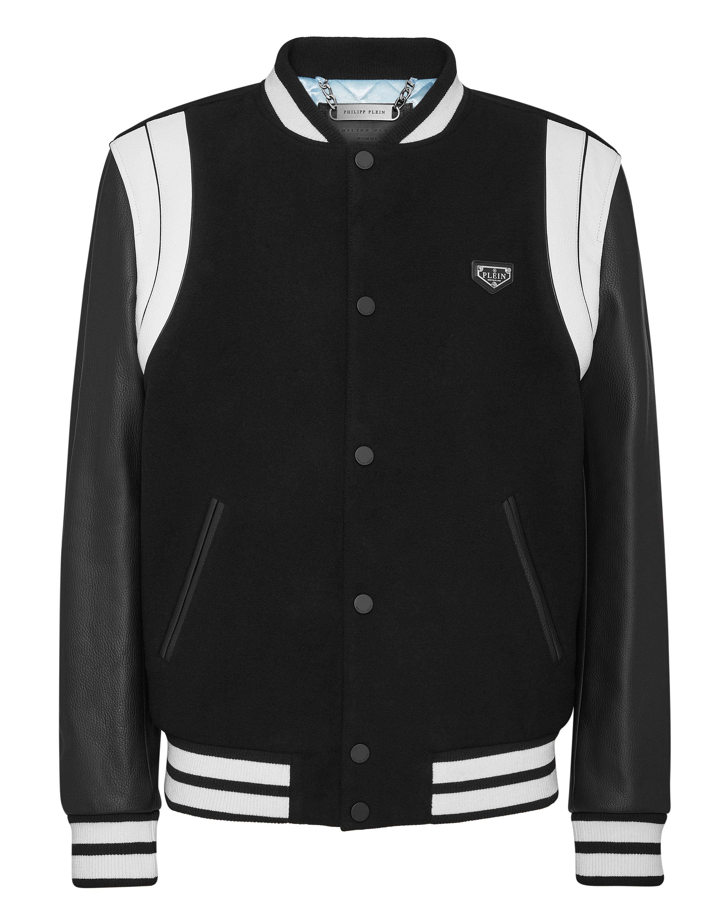 Куртка-бомбер с кожаными рукавами колледж PHILIPP PLEIN, черный
Куртка-бомбер с кожаными рукавами колледж PHILIPP PLEIN, черный