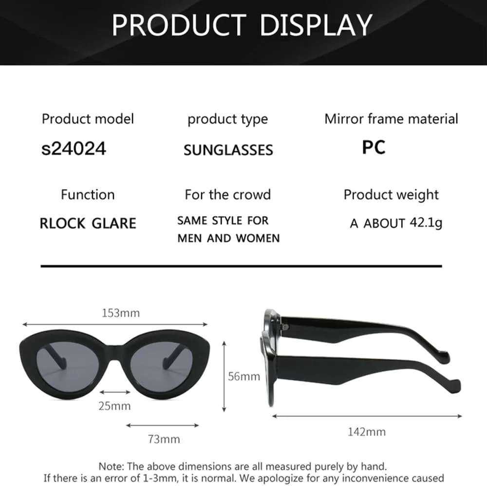 Модные овальные солнцезащитные очки «кошачий глаз» для женщин, роскошные декоративные женские солнцезащитные очки в стиле ретро, популярные LVTFCO, Black Grey
Модные овальные солнцезащитные очки «кошачий глаз» для женщин, роскошные декоративные женские солнцезащитные очки в стиле ретро, популярные LVTFCO, Black Grey