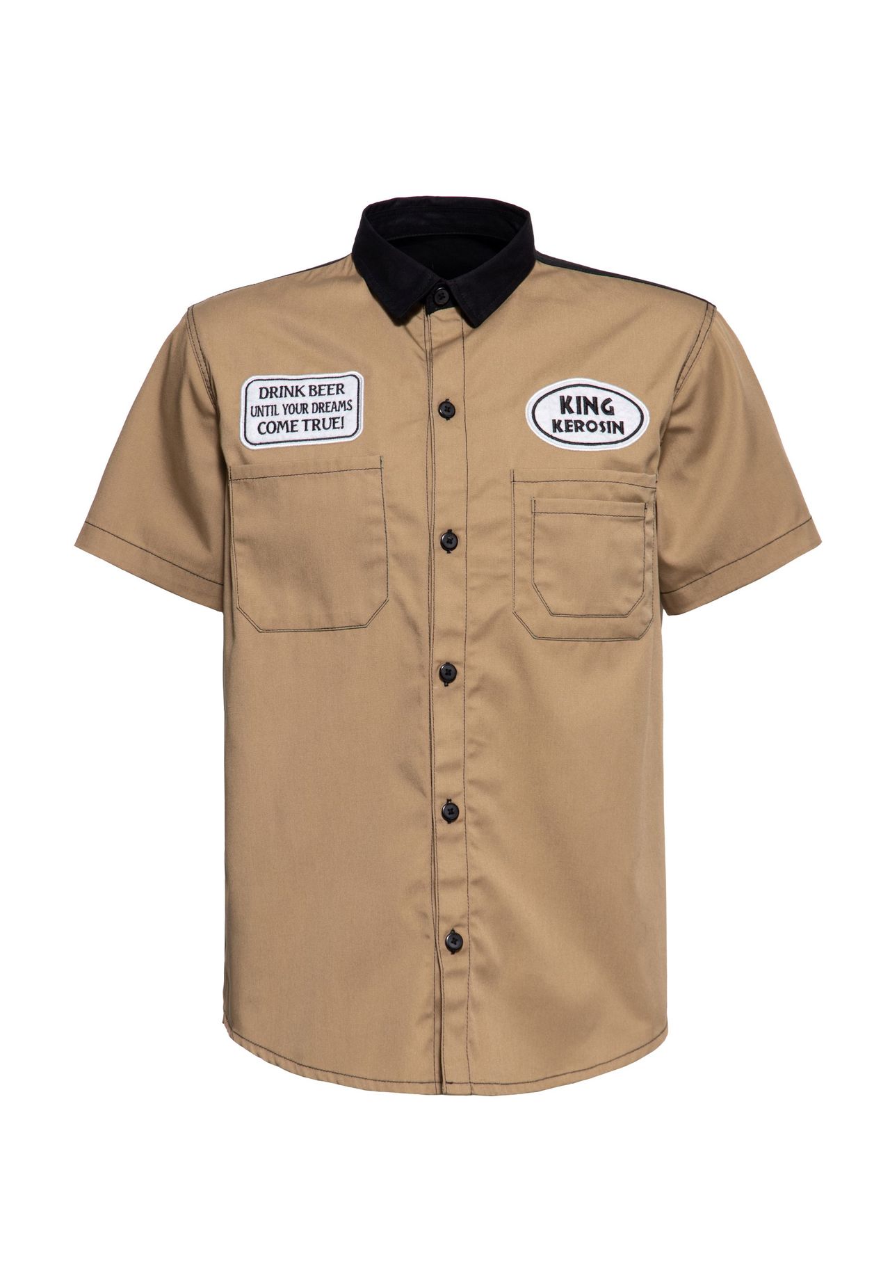 Рубашка с коротким рукавом и большой нашивкой с изображением сзади All You Need Is Beer KING KEROSIN, цвет Ecru
Рубашка с коротким рукавом и большой нашивкой с изображением сзади All You Need Is Beer KING KEROSIN, цвет Ecru