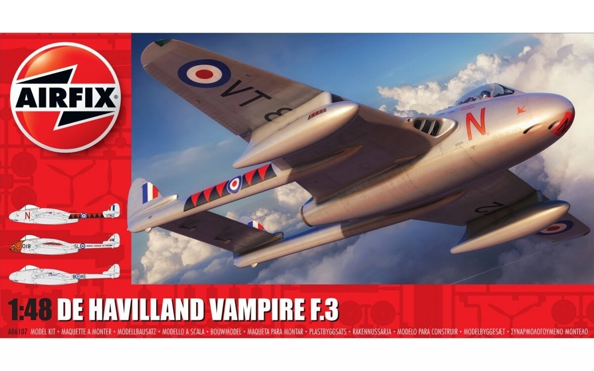 Airfix 06107 De Havilland Vampire F.3 1/48 Inna marka
Airfix 06107 De Havilland Vampire F.3 1/48 Inna marka