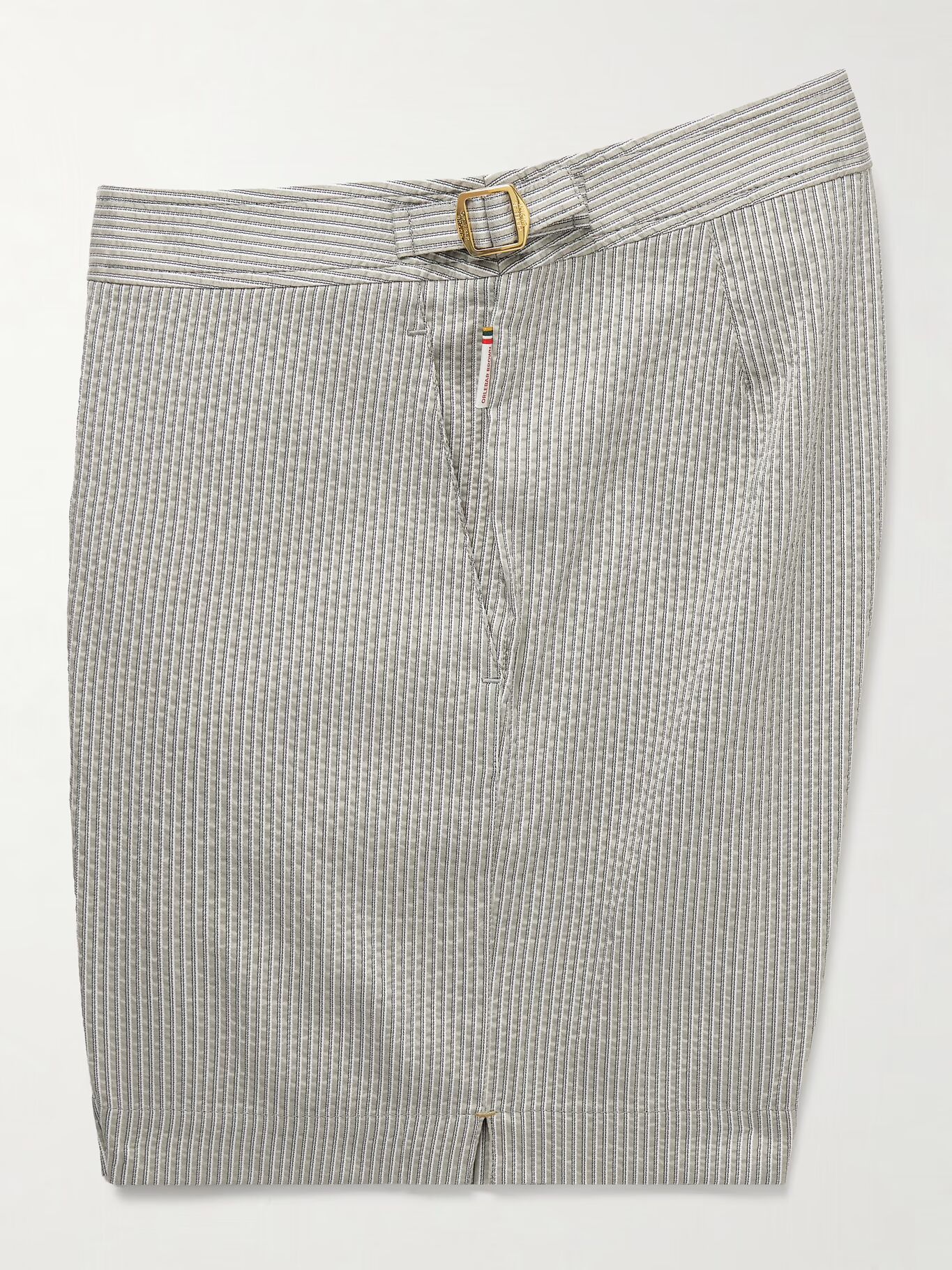 Прямые шорты для плавания Bulldog средней длины из полосатой ткани сирсакер ORLEBAR BROWN, серый
Прямые шорты для плавания Bulldog средней длины из полосатой ткани сирсакер ORLEBAR BROWN, серый