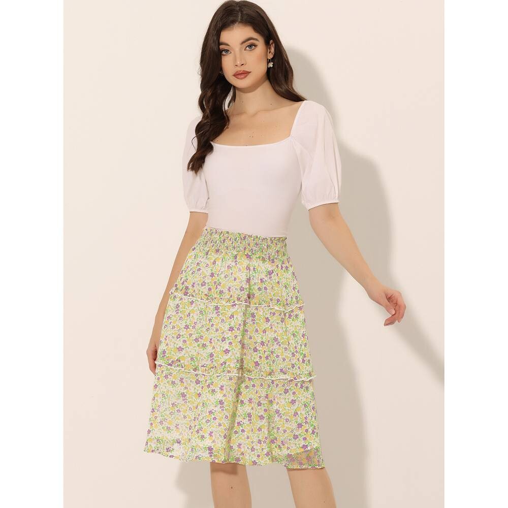 Женская шифоновая юбка-миди с цветочным принтом и эластичной резинкой на талии ALLEGRA K, цвет White Purple
Женская шифоновая юбка-миди с цветочным принтом и эластичной резинкой на талии ALLEGRA K, цвет White Purple