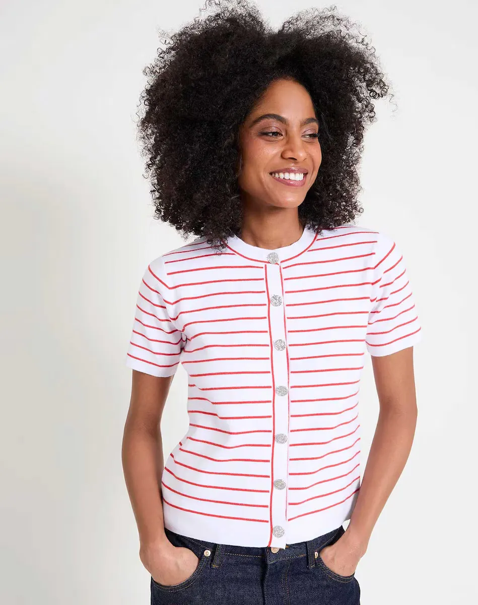 Женский полосатый кардиган с круглым вырезом Naf Naf, красный
Женский полосатый кардиган с круглым вырезом Naf Naf, красный