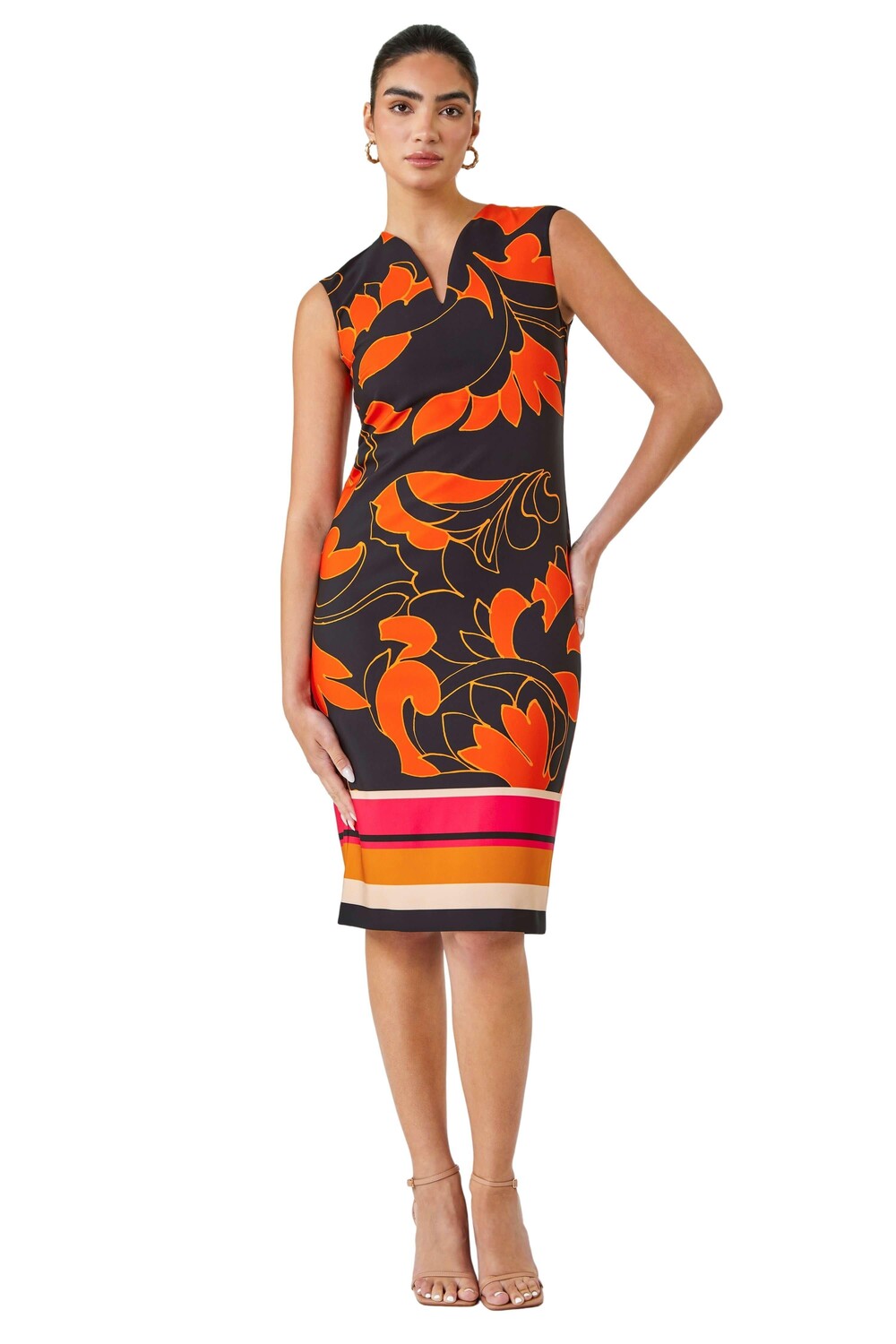 LIMITED Эластичное платье премиум-класса с цветочным принтом Roman, оранжевый 
LIMITED Эластичное платье премиум-класса с цветочным принтом Roman, оранжевый