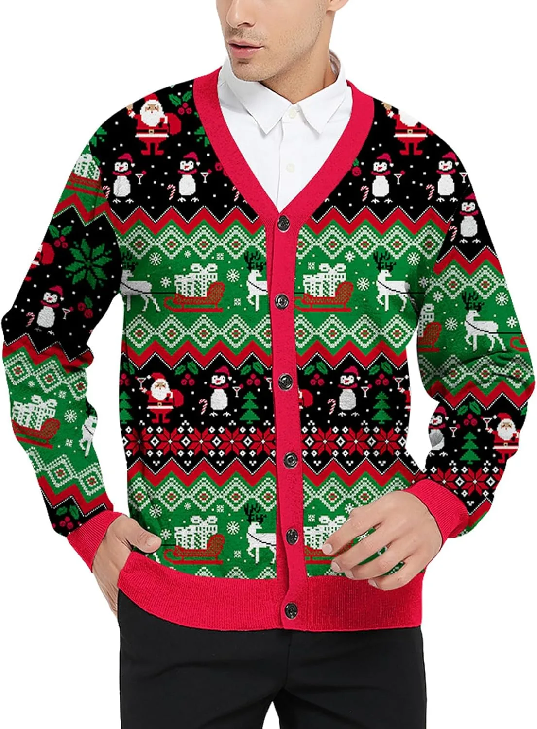 Мужской кардиган Goodstoworld с V-образным вырезом и пуговицами
Мужской кардиган Goodstoworld с V-образным вырезом и пуговицами