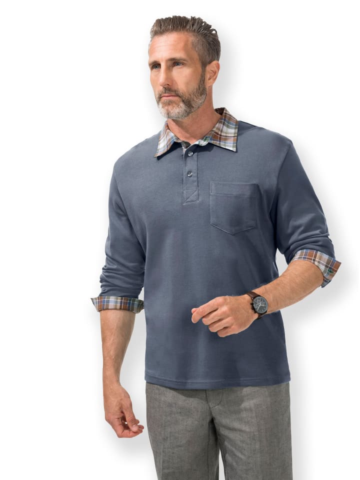 Рубашка-поло с длинными рукавами цвета деним WITT WEIDEN
Рубашка-поло с длинными рукавами цвета деним WITT WEIDEN