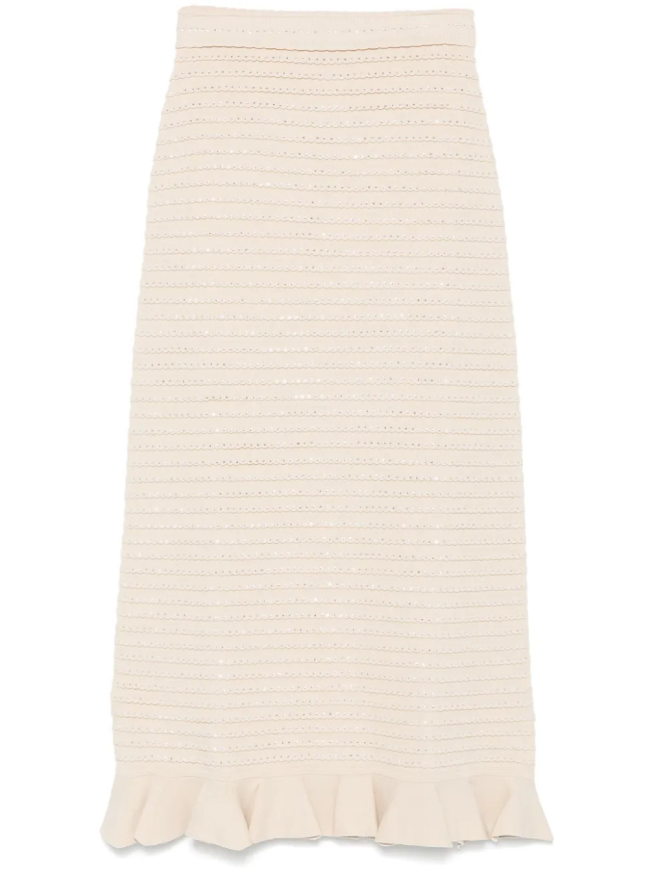 Юбка макси из трикотажного полотна, украшенная стразами SANDRO, нейтральный 
Юбка макси из трикотажного полотна, украшенная стразами SANDRO, нейтральный