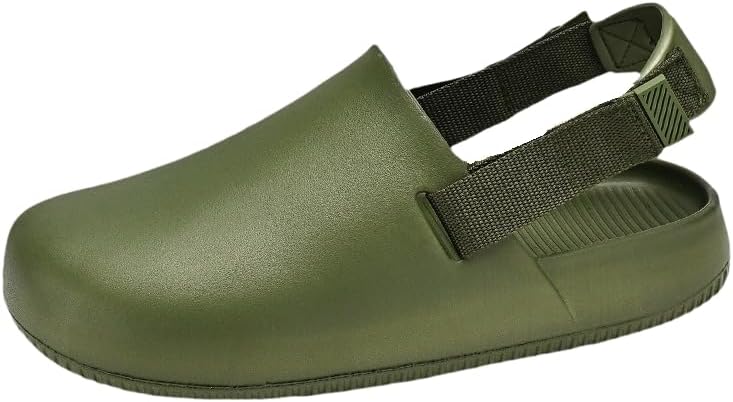 Мужские сабо HoaloX из прочного нескользящего EVA однотонного цвета, с закрытым круглым носком, пляжные шлепанцы, для дома и повседневного использования на улице, зеленый
Мужские сабо HoaloX из прочного нескользящего EVA однотонного цвета, с закрытым круглым носком, пляжные шлепанцы, для дома и повседневного использования на улице, зеленый