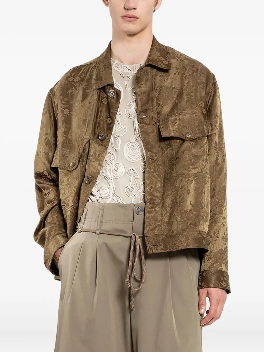 Рубашка-оверсайт с цветочным жаккардом Song For The Mute, коричневый
Рубашка-оверсайт с цветочным жаккардом Song For The Mute, коричневый