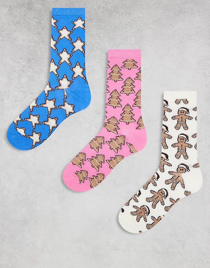 Brave Soul, 3 пары носков с рождественским принтом печенья, разноцветные
Brave Soul, 3 пары носков с рождественским принтом печенья, разноцветные