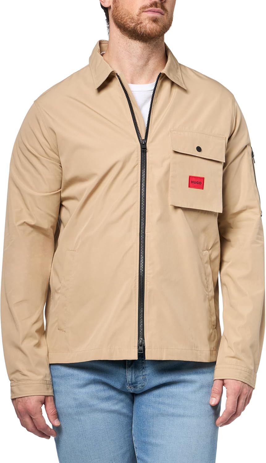 HUGO мужская хлопковая смесовая куртка-рубашка на молнии, Pumice Stone
HUGO мужская хлопковая смесовая куртка-рубашка на молнии, Pumice Stone