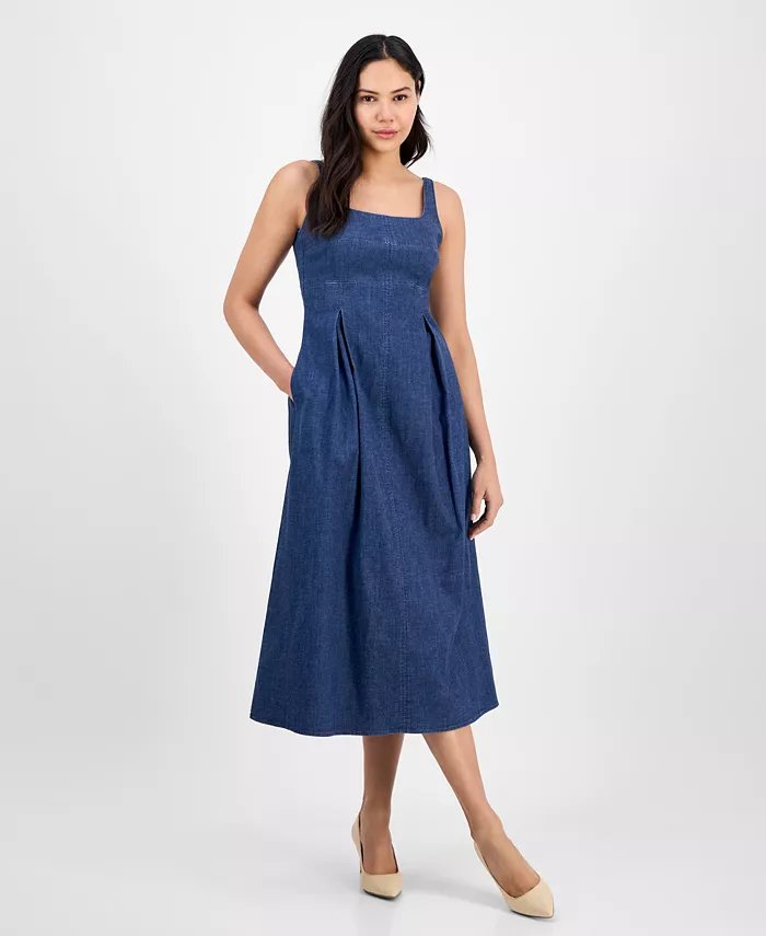 Женское миди-платье с квадратным вырезом и складками спереди Anne Klein, синий
Женское миди-платье с квадратным вырезом и складками спереди Anne Klein, синий